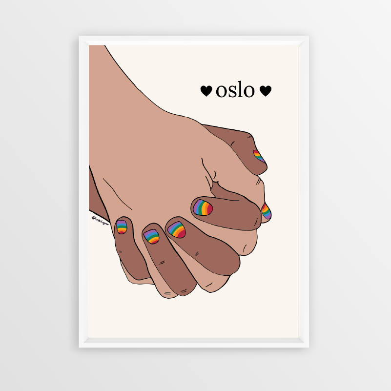 Trykk av Oslo hender Pride